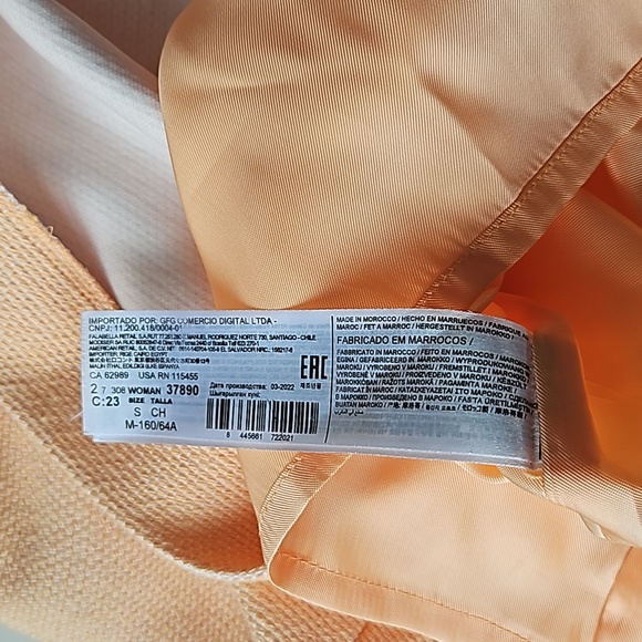 Mango cotton double lined suit skirt in tangerine - Size Small - Picture 8 of 9